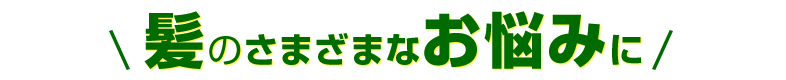 髪のさまざまなお悩みに