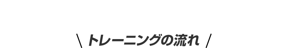 トレーニングの流れ