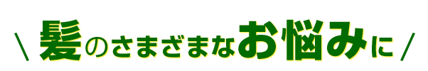 髪のさまざまなお悩みに