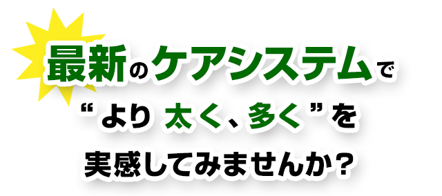 最新のケアシステムで