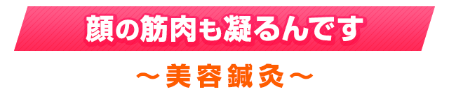 顔の筋肉も凝るんです ～美容鍼灸～